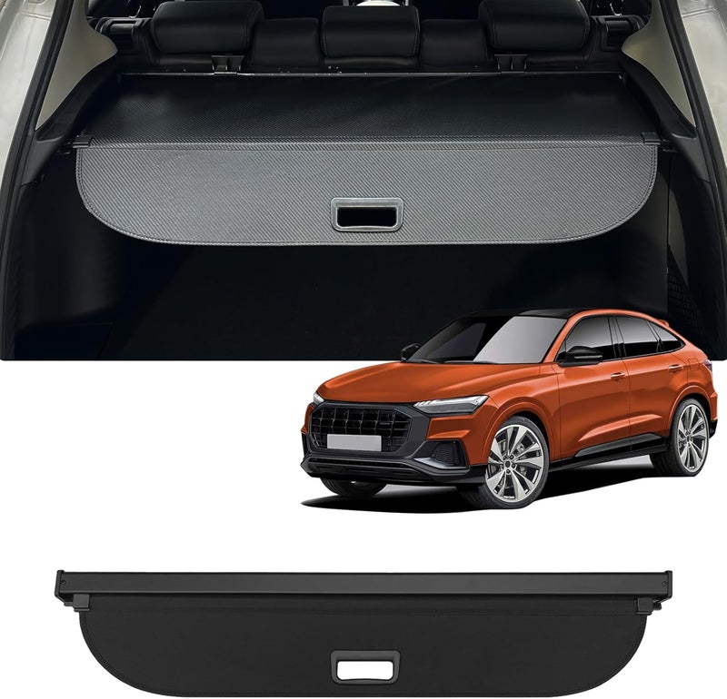AUXKO Retractable Cargo Cover for Audi Q5 SQ5 2024-2018, Trunk Cargo Cover Luggage Security Shade Cover for 2024 Audi Q5 Shielding Anti-Peeping Luggage Privacy Screen, Carbon Fiber(Not for Sportback) - Image 1